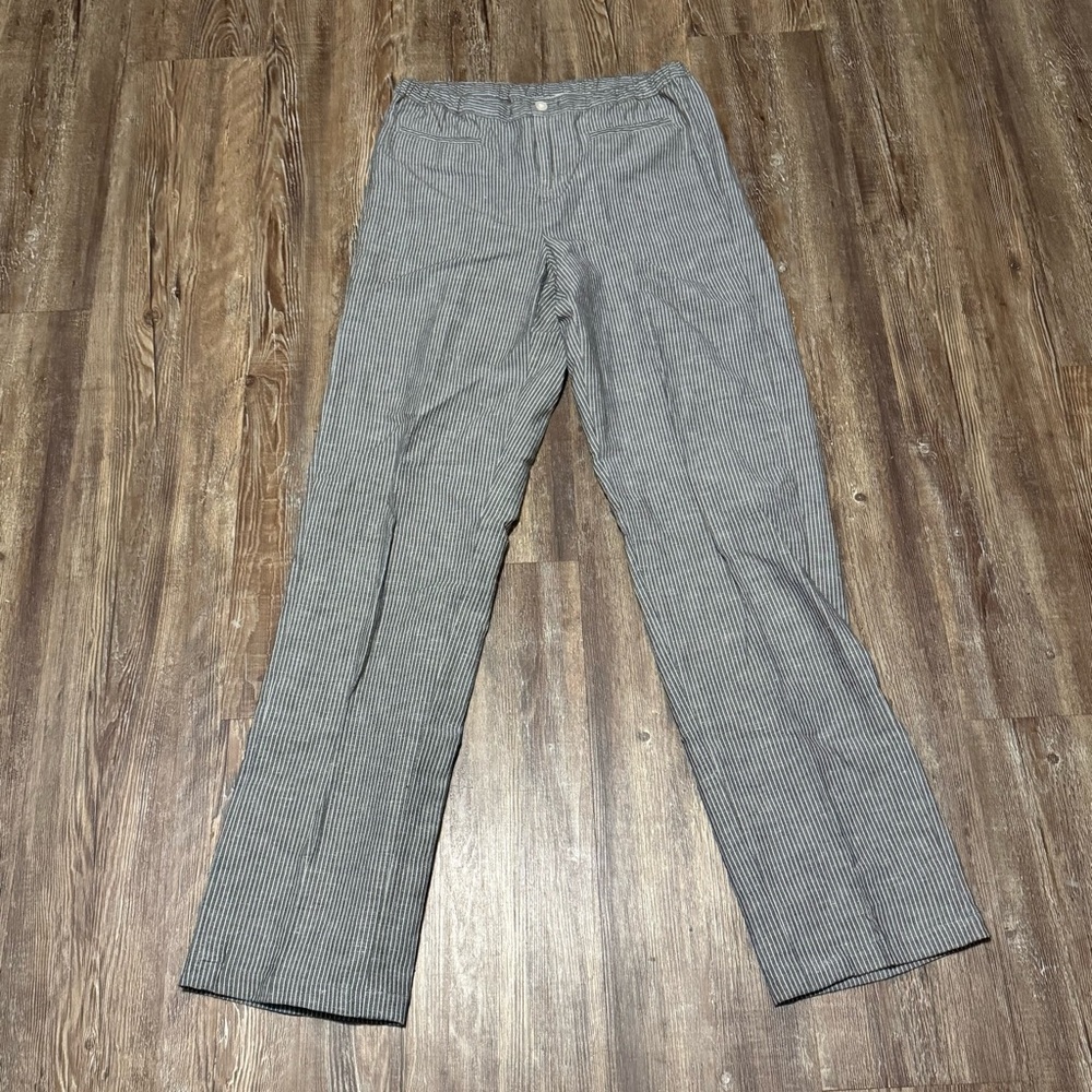 Sundance Andover Pants Women's 6 Linen Blend Pinstripe Spring Vacation Wear